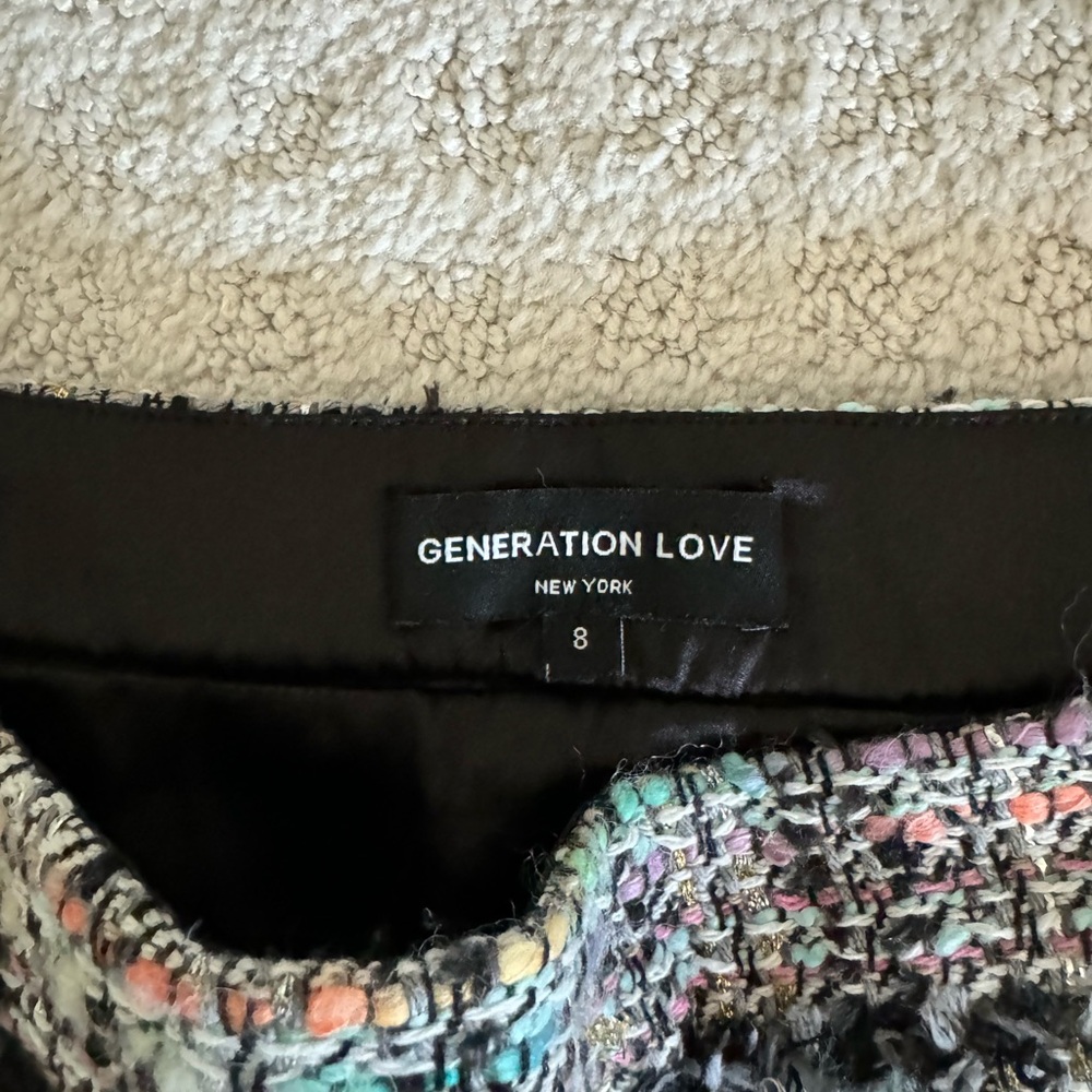 Generation Love Women's Sandra Tweed Mini Skirt In Black Rainbow Size 8 - Picture 4 of 5